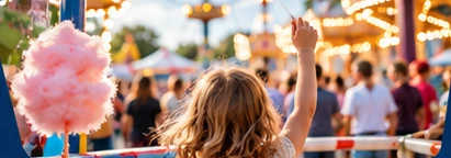 Une enfant profite d’une fête foraine